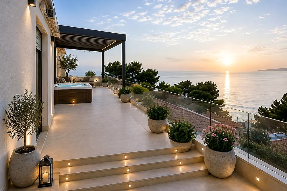 Terrazzo &mdash; il sole sorge dal mare